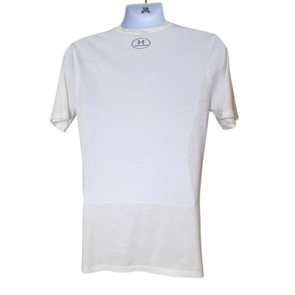 Under Armour Mens T-Shirt White S Tech Legendary Bold Logo Graphic SS Sports Tee - Picture 2 of 4